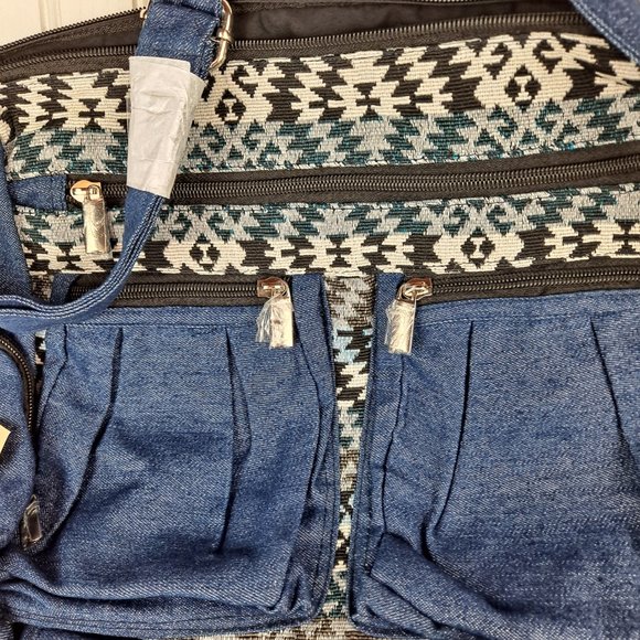 NWT Canyon Sky Southwest Inspiration Denim Crossbody, Pouch, & Small Crossbody - Picture 3 of 8